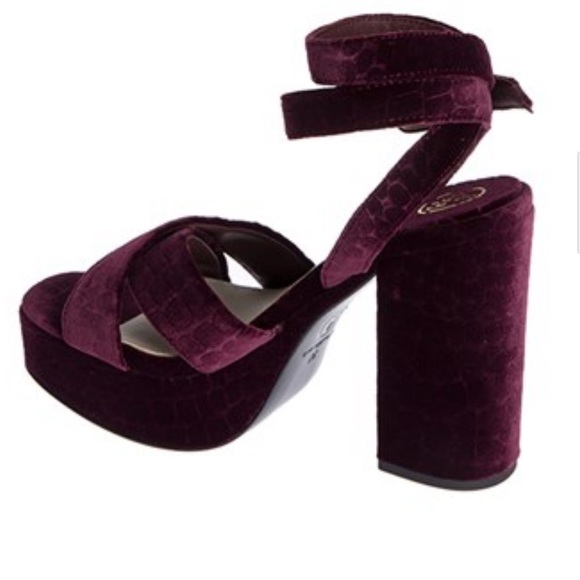 ASH BOOM PLATFORM SANDALS PLUM VELVET | size 39 - Picture 2 of 3